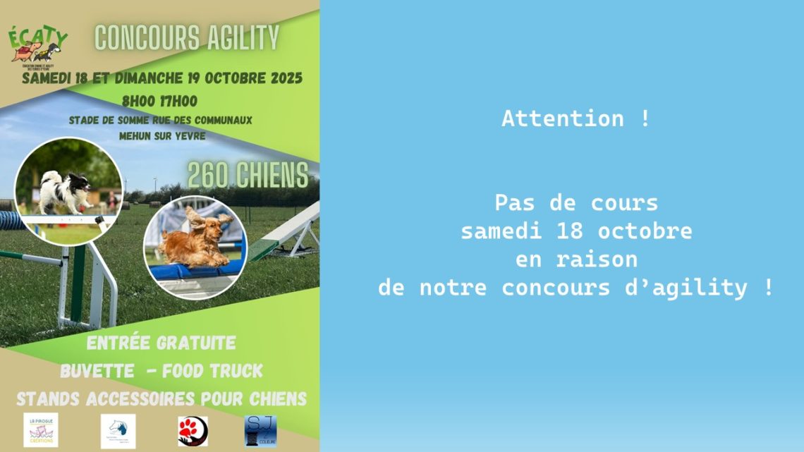 Pas de cours samedi 18 octobre